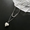 Titanium Steel Snake Bone Chain Necklace With Geometry Pendant For Women Real Gold Plating