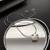 Titanium Steel Snake Bone Chain Necklace With Geometry Pendant For Women Real Gold Plating