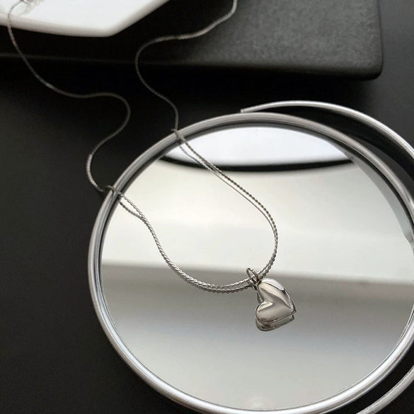 Titanium Steel Snake Bone Chain Necklace With Geometry Pendant For Women Real Gold Plating