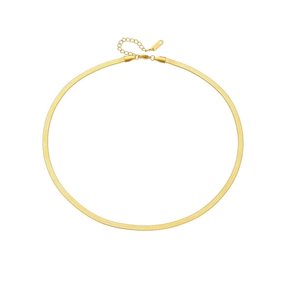 Titanium Steel Snake Bone Chain Necklace Women's Geometric Electroplated Simple Style Light Luxury Accessories