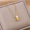 Titanium Steel Snake Bone Pendant Necklace With Drop Shape Pattern Rose Gold Electroplated Simple Cartoon Style