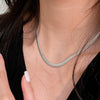Titanium Steel Snake Bone U Shaped Necklace Polished Unisex Fashion Design