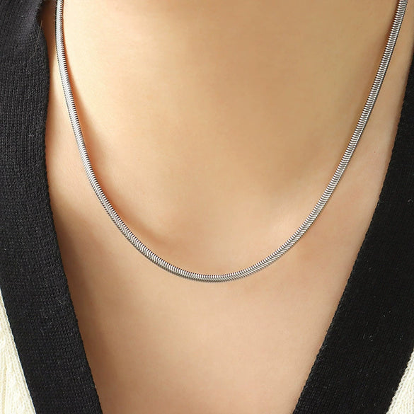 Titanium Steel Snake Bone Ushaped Necklace Electroplated Minimalist Style