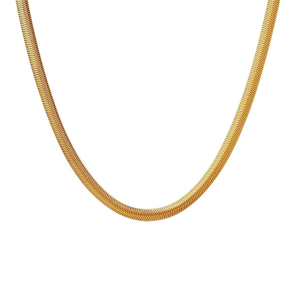 Titanium Steel Snake Bone Ushaped Necklace Electroplated Minimalist Style