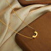 Titanium Steel Snake Chain Lock Pendant Necklace With Geometric Pattern Hip Hop Style Electroplated For Women
