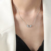 Titanium Steel Snake Chain Lock Pendant Necklace With Geometric Pattern Hip Hop Style Electroplated For Women