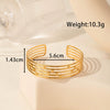 Titanium Steel Snakeshaped Ginkgo Leaf Cold Style Simple Allmatch Opening Adjustable Bracelet Electroplated