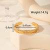 Titanium Steel Snakeshaped Ginkgo Leaf Cold Style Simple Allmatch Opening Adjustable Bracelet Electroplated