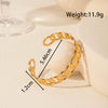 Titanium Steel Snakeshaped Ginkgo Leaf Cold Style Simple Allmatch Opening Adjustable Bracelet Electroplated