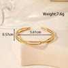 Titanium Steel Snakeshaped Ginkgo Leaf Cold Style Simple Allmatch Opening Adjustable Bracelet Electroplated