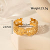 Titanium Steel Snakeshaped Ginkgo Leaf Cold Style Simple Allmatch Opening Adjustable Bracelet Electroplated