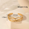 Titanium Steel Snakeshaped Ginkgo Leaf Cold Style Simple Allmatch Opening Adjustable Bracelet Electroplated