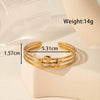 Titanium Steel Snakeshaped Ginkgo Leaf Cold Style Simple Allmatch Opening Adjustable Bracelet Electroplated