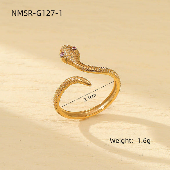 Titanium Steel Snakeshaped Jewelry With Constellation And Zodiac Patterns Electroplated For Women
