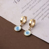 Titanium Steel Snakeshaped Leaf Chain Pendant Earrings For Women