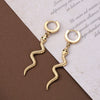 Titanium Steel Snakeshaped Leaf Chain Pendant Earrings For Women