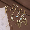 Titanium Steel Snakeshaped Leaf Chain Pendant Earrings For Women