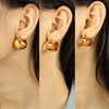 316L Stainless Steel Spherical Fashion Retro Geometric Electroplated Women's Earrings