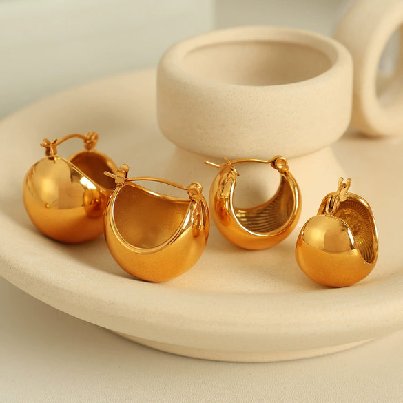 316L Stainless Steel Spherical Fashion Retro Geometric Electroplated Women's Earrings