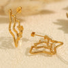 316L Stainless Steel Spider Web Fivepointed Star Earrings Electroplated Stylish Cold Style