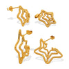 316L Stainless Steel Spider Web Fivepointed Star Earrings Electroplated Stylish Cold Style