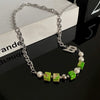 Titanium Steel Splicing Necklace With Geometric Pattern And Polishing Design For Unisex