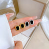 Titanium Steel Square Agate Minimalistic Electroplating Geometric Unisex Earrings