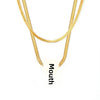 Titanium Steel Square Geometric Fritillaria Pendant Blade Necklace Gold Plated