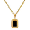Titanium Steel Square Geometric Style Electroplated Fashion Necklace