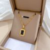 Titanium Steel Square Geometric Style Electroplated Fashion Necklace