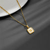 Titanium Steel Square Rose Butterfly Pendant Necklace With Geometric Pattern And Vacuum Electroplating In Furnace Cartoon Style Unisex
