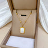 Titanium Steel Square Shell Minimalist Wind Furnace Real Gold Electroplated Cartoon Geometric Unisex Necklace