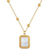 Titanium Steel Square Shell Minimalist Wind Furnace Real Gold Electroplated Cartoon Geometric Unisex Necklace