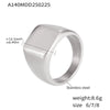 316L Stainless Steel Square Smooth Ring Pvd Plated 18K Gold Geometric Style For Men And Women