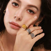 316L Stainless Steel Square Smooth Ring Pvd Plated 18K Gold Geometric Style For Men And Women