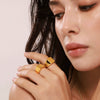 316L Stainless Steel Square Smooth Ring Pvd Plated 18K Gold Geometric Style For Men And Women