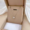 Titanium Steel Square Zircon Geometric Normcore Style Electroplating Necklace Unisex Accessory