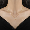 Titanium Steel Square Zircon Geometric Normcore Style Electroplating Necklace Unisex Accessory