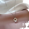Titanium Steel Square Zircon Normcore Style Electroplated Cartoon Geometric Unisex Necklace
