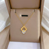 Titanium Steel Square Zircon Normcore Style Electroplated Cartoon Geometric Unisex Necklace