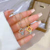 Titanium Steel Square Zircon Normcore Style Electroplated Cartoon Geometric Unisex Necklace