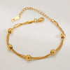 Titanium Steel Stacked Electroplated Gold Bead Chain Women's Minimalist Bracelet