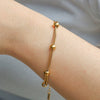 Titanium Steel Stacked Women's Minimalist Bracelet With Gold Bead And Gold Chain 18K Electroplated