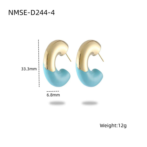 Titanium Steel Stainless Steel C Shape Electroplated Fashion Light Luxury Women's Earrings