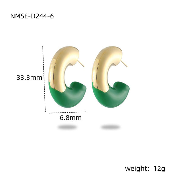 Titanium Steel Stainless Steel C Shape Electroplated Fashion Light Luxury Women's Earrings