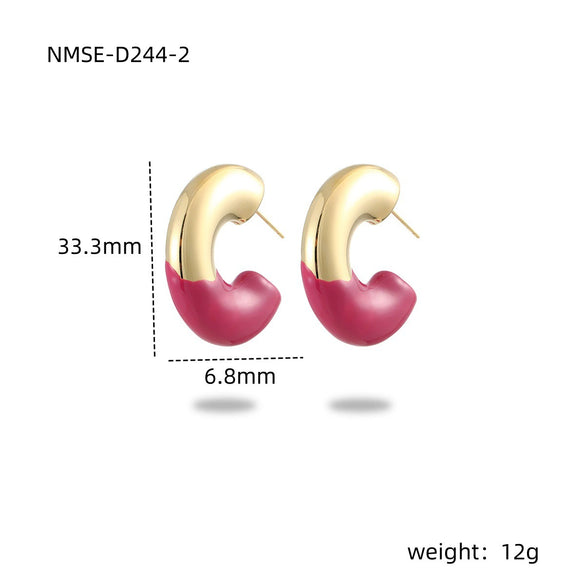 Titanium Steel Stainless Steel C Shape Electroplated Fashion Light Luxury Women's Earrings
