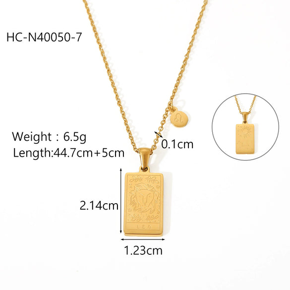 Titanium Steel Stainless Steel Constellation Necklace For Women With Electroplating