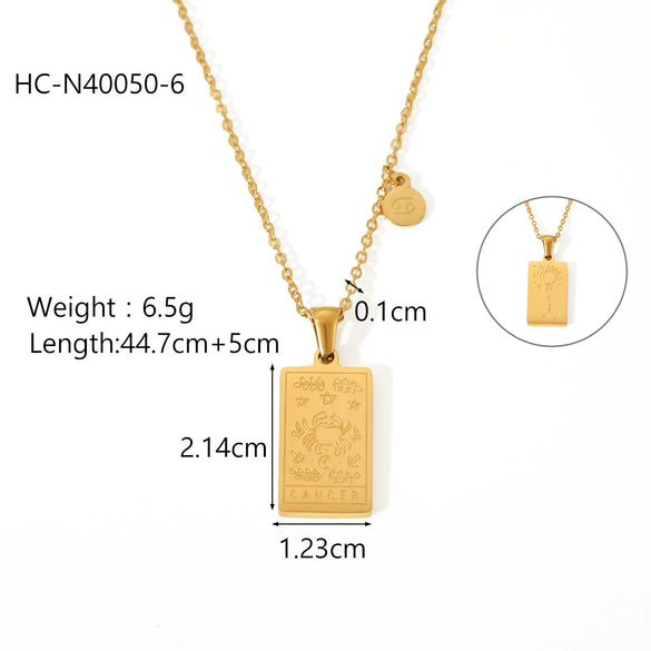 Titanium Steel Stainless Steel Constellation Necklace For Women With Electroplating