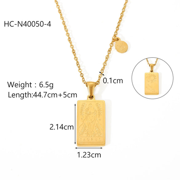 Titanium Steel Stainless Steel Constellation Necklace For Women With Electroplating