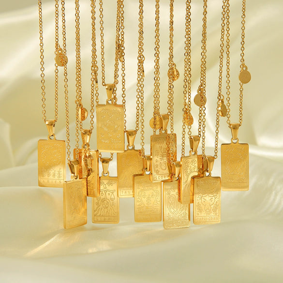 Titanium Steel Stainless Steel Constellation Necklace For Women With Electroplating